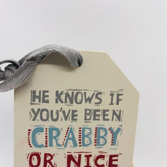 Christmas Wine Tag Motivational Sign He Knows - Picture 4 of 10